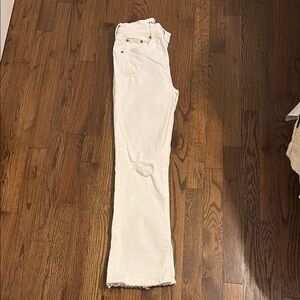 Elegant White Straight Leg Women's Jeans